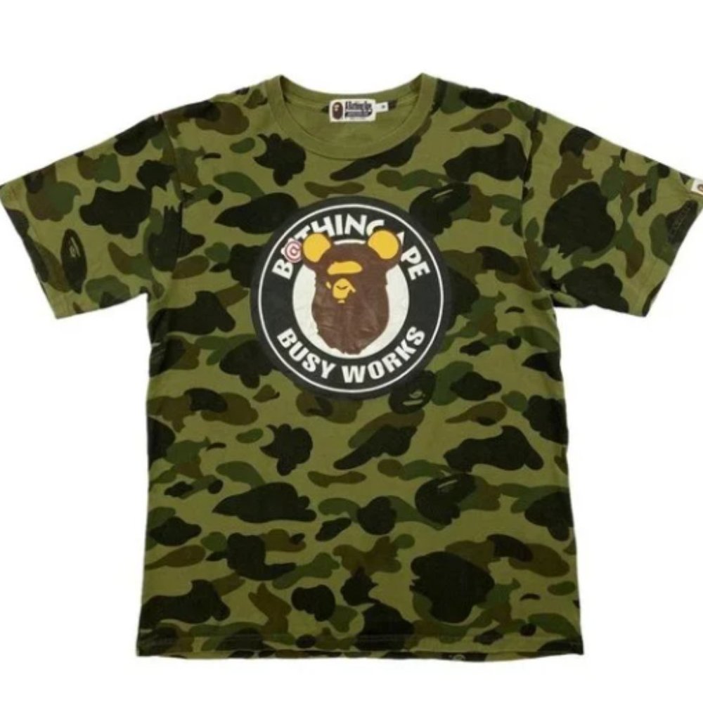 Bape X Bearbrick Camo busy works Tee